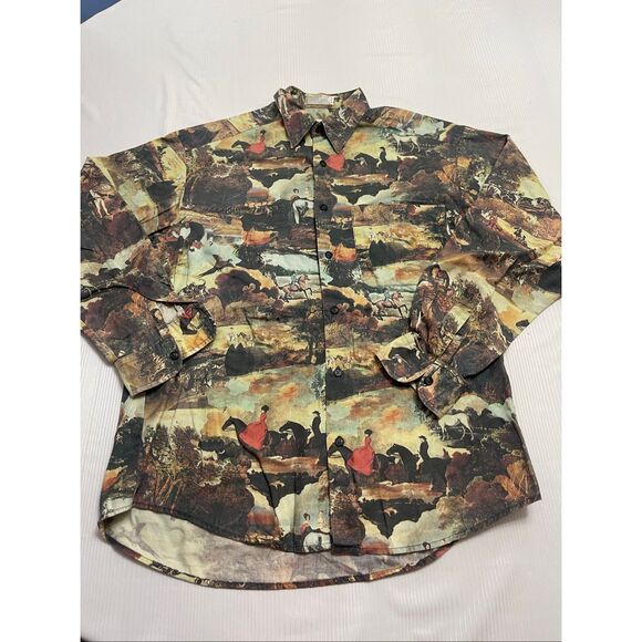 Claiborne Vintage Equestrian Button Up Shirt Size Small - Picture 1 of 10